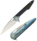 Artisan Cutlery Small Archaeo Folding Knife 3" M390 Steel Blade Titanium/Carbon Fiber Handle 1821GSBU03 -Artisan Cutlery - Survivor Hand Precision Knives & Outdoor Gear Store