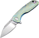Artisan Cutlery Wren Framelock Folding Knife 3" S35VN Steel Blade Blue/Gold Titanium Handle 1825GBU03 -Artisan Cutlery - Survivor Hand Precision Knives & Outdoor Gear Store