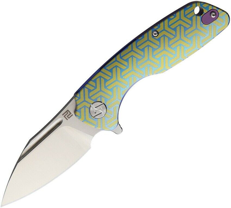 Artisan Cutlery Wren Framelock Folding Knife 3" S35VN Steel Blade Blue/Gold Titanium Handle -Artisan Cutlery - Survivor Hand Precision Knives & Outdoor Gear Store