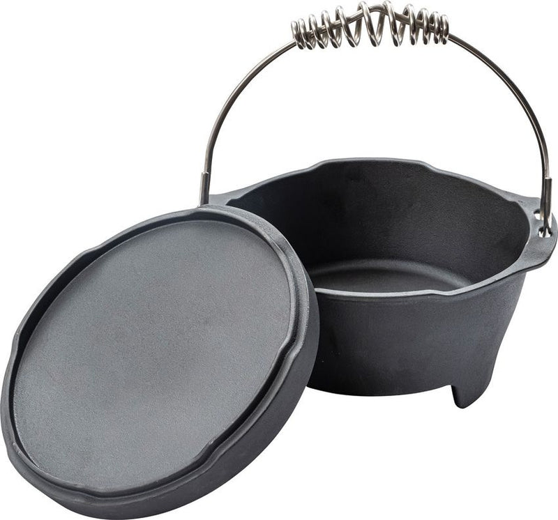 Barebones Living Cast Iron Dutch Oven 8qt Lid Designed / Wide Foot /Rounded Bottom RE308 -Barebones Living - Survivor Hand Precision Knives & Outdoor Gear Store