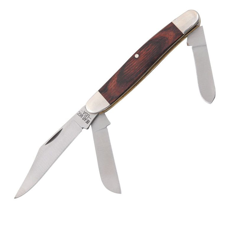 Bear & Son Large Stockman Pocket Knife Stainless Steel Clip/Spey/Sheepsfoot Blades Rosewood Handle 247R -Bear & Son - Survivor Hand Precision Knives & Outdoor Gear Store