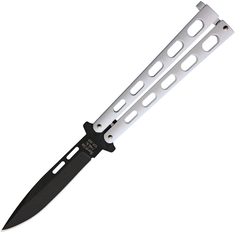 Bear & Son Butterfly Folding Knife 3.75" 1095HC Steel Blade White Zinc Handle 115W -Bear & Son - Survivor Hand Precision Knives & Outdoor Gear Store