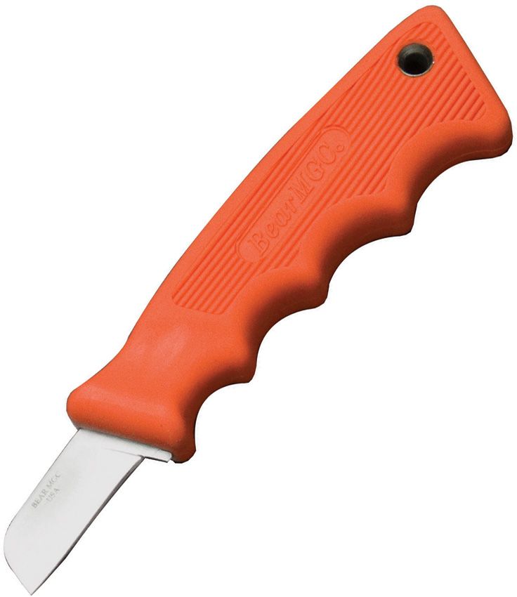 Bear & Son Cushion Grip Fixed Knife 1.5" Carbon Steel Blade Orange Rubber Handle 4660 -Bear & Son - Survivor Hand Precision Knives & Outdoor Gear Store