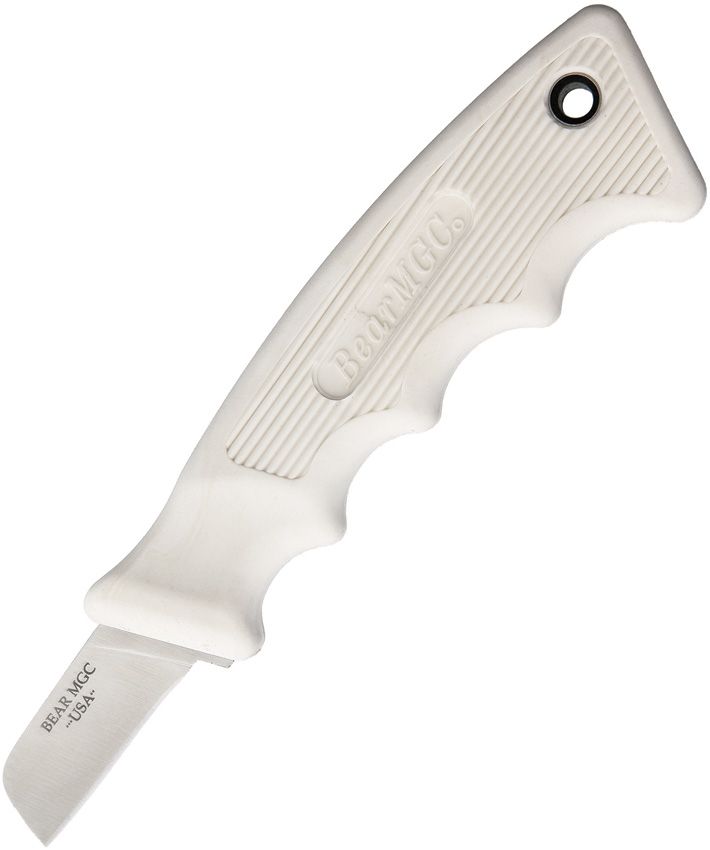 Bear & Son Powergrip Utility Fixed Knife 1.62" 440 Steel Blade White Rubber Handle 466W14 -Bear & Son - Survivor Hand Precision Knives & Outdoor Gear Store