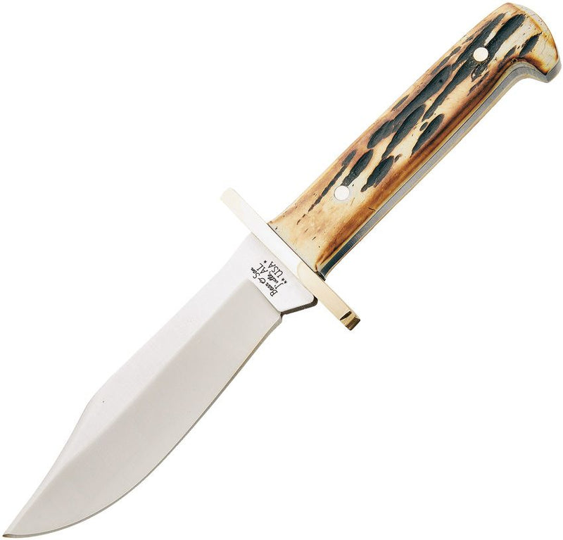 Bear & Son Baby Bowie Fixed Knife 3.25" Stainless Steel Blade India Stag Bone Handle 50012 -Bear & Son - Survivor Hand Precision Knives & Outdoor Gear Store