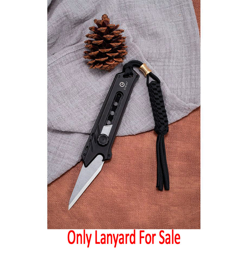 We Knife Co Black Lanyard Paracord One Piece Construction With Brass Bead EFREE -We Knife Co - Survivor Hand Precision Knives & Outdoor Gear Store