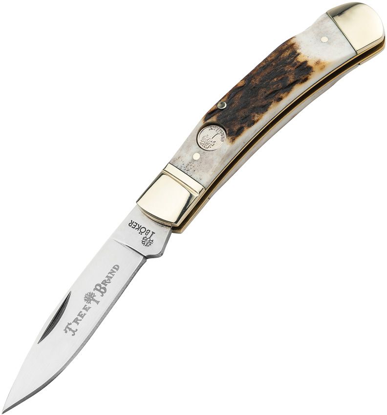 Boker Lockback Folding Knife 2.95" D2 Tool Steel Drop Blade Stag Bone Handle 110819ST -Boker - Survivor Hand Precision Knives & Outdoor Gear Store