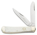 Boker Tree Brand Trapper Pocket Knife D2 Tool Steel Clip And Spey Blades Smooth White Bone Handle 110826 -Boker - Survivor Hand Precision Knives & Outdoor Gear Store