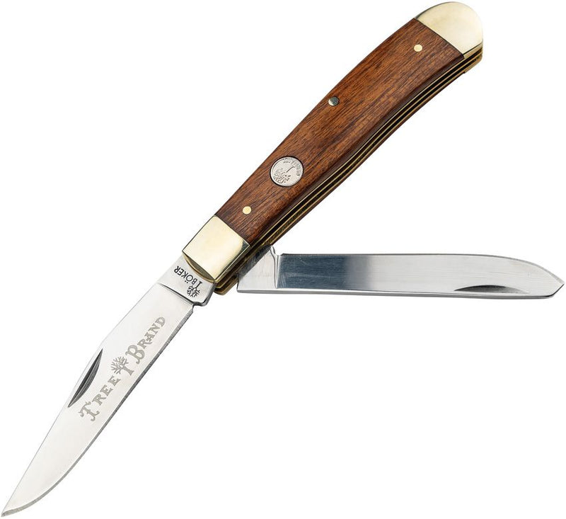 Boker Trapper Pocket Knife D2 Tool Steel Clip And Spey Blades Smooth Rosewood Handle 110832 -Boker - Survivor Hand Precision Knives & Outdoor Gear Store