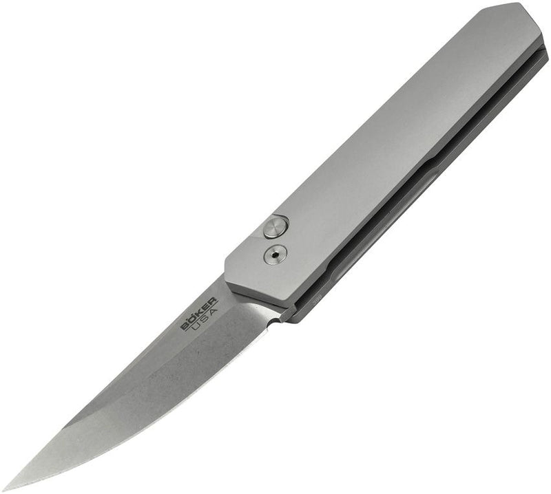 Boker Plus Kwaiken Compact Folding Automatic Knife 3" 154CM Steel Blade Silver Aluminum Handle P01BO253 -Boker Plus - Survivor Hand Precision Knives & Outdoor Gear Store