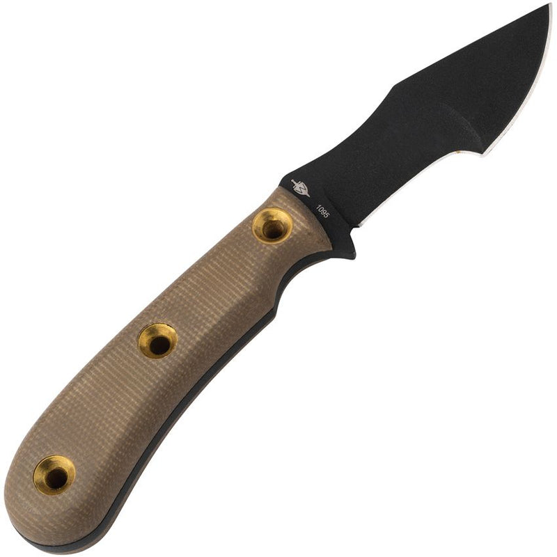 Boker Plus Micro Tracker Fixed Knife 3.5" Black Powder Coated 1095HC Steel Full Tang Blade Brown Canvas Micarta Handle P02BO076 -Boker Plus - Survivor Hand Precision Knives & Outdoor Gear Store