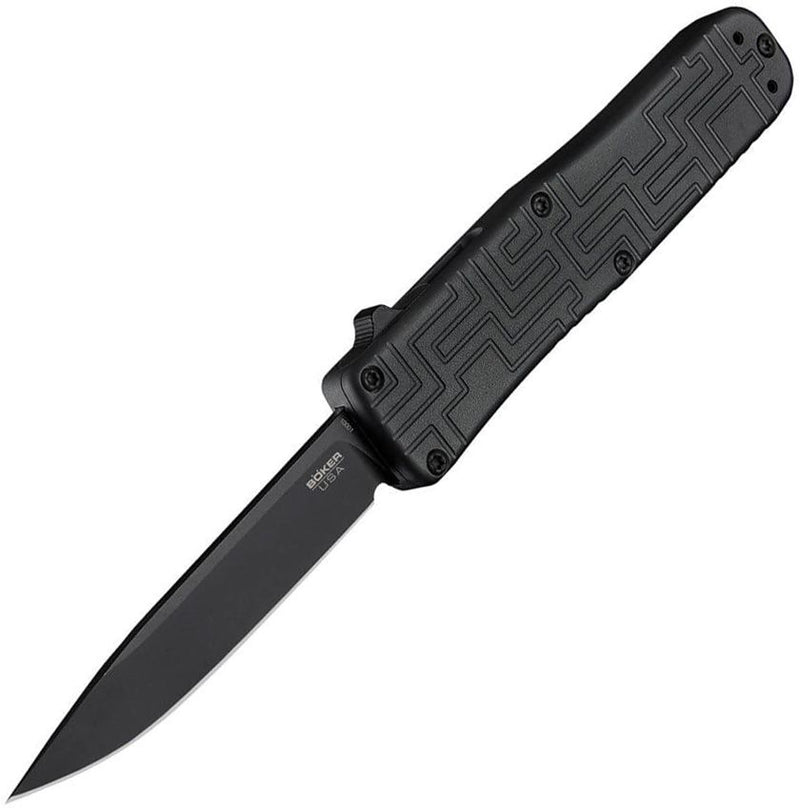 Boker Out The Front Folding Automatic Knife 3.5" 154CM Steel Blade Black Aluminum Handle P06EX263 -Boker - Survivor Hand Precision Knives & Outdoor Gear Store