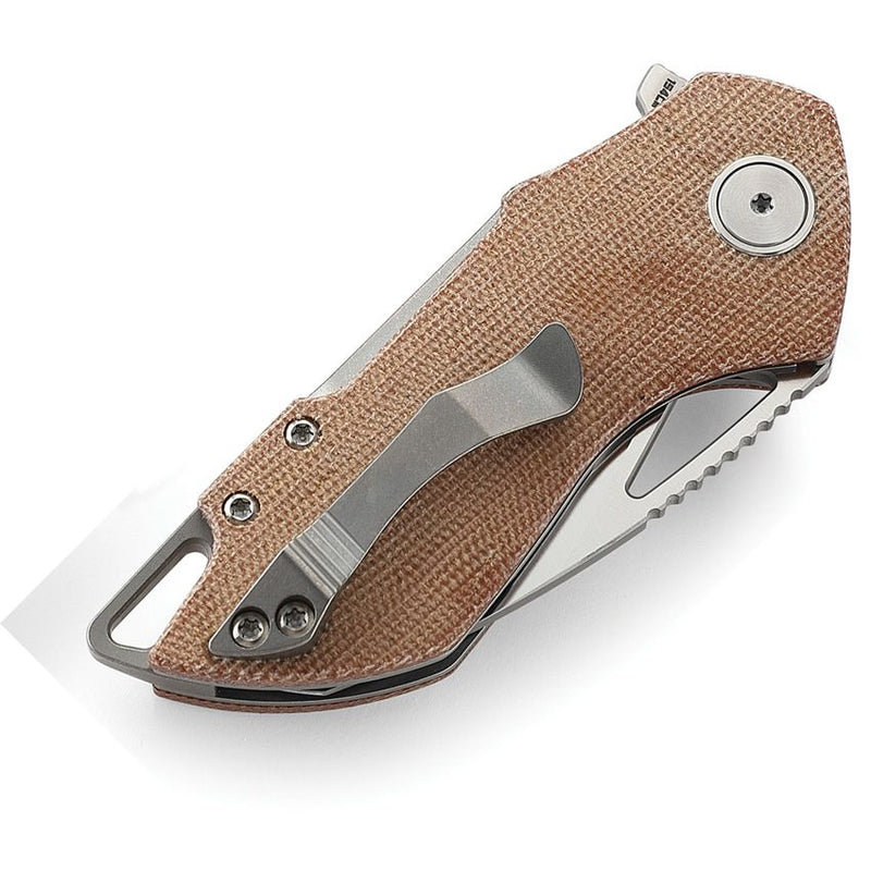 Bestech Knives Riverstone Folding Knife 2.5" 154CM Steel Blade Natural Canvas Micarta Handle KL03E -Bestech Knives - Survivor Hand Precision Knives & Outdoor Gear Store