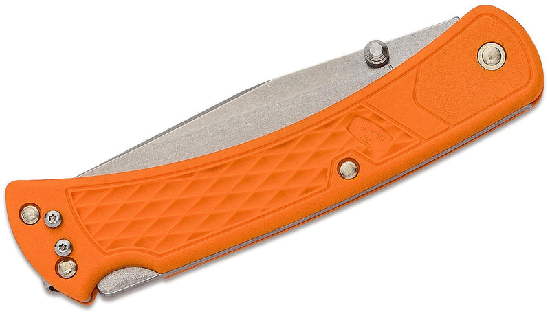 Buck 110 Slim Select Folding Knife 3.75" 420HC Steel Blade Orange Checkered Glass Filled Nylon Handle 110ORS2 -Buck - Survivor Hand Precision Knives & Outdoor Gear Store