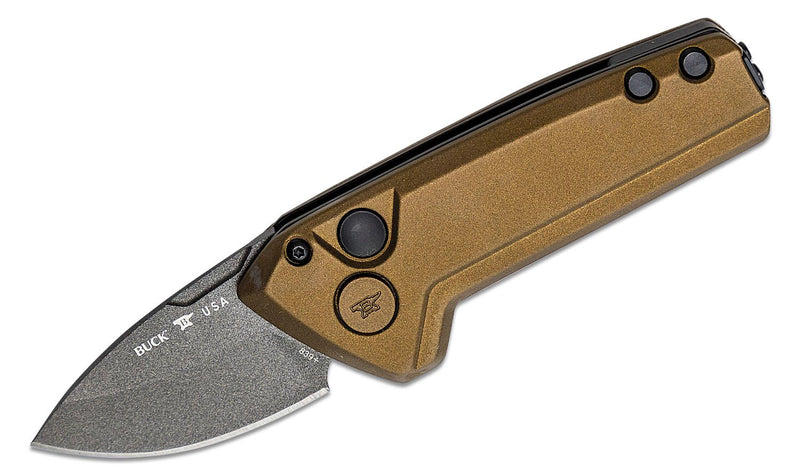 Buck Auto Mini Deploy Folding Knife 1.875" 154CM Steel Blade Bronze Aluminum Handle 839BRS1 -Buck - Survivor Hand Precision Knives & Outdoor Gear Store