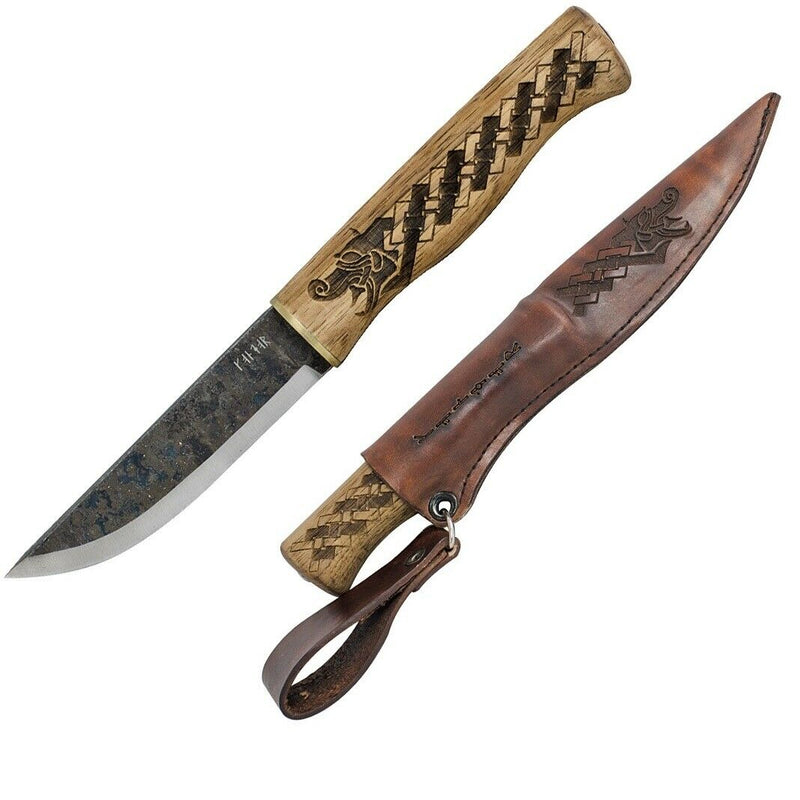 Condor Norse Dragon Fixed Knife 3.75" 1095HC Steel Blade American Hickory Handle 102138HC -Condor - Survivor Hand Precision Knives & Outdoor Gear Store