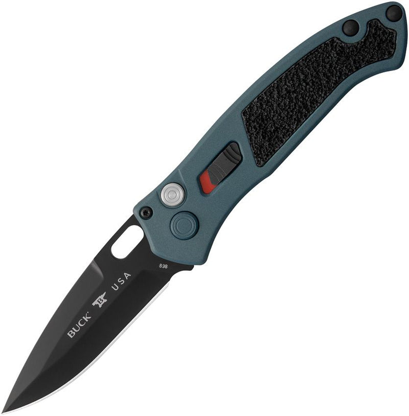 Buck Impact Button Lock Folding Automatic Knife 3.25" Black Coated CPM S30V Steel Blade Aluminum/Rubber Insert Handle 898BLS1 -Buck - Survivor Hand Precision Knives & Outdoor Gear Store