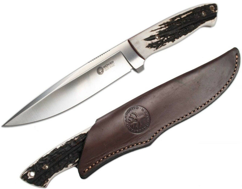Boker Cuerno De Ciervo Fixed Knife 5" N695 Stainless Blade Relincho Stag Handle BA303H -Boker - Survivor Hand Precision Knives & Outdoor Gear Store