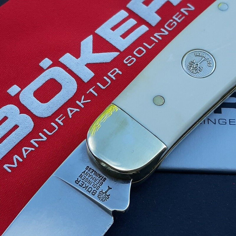 Boker Fellow Lockback Folding Knife 3.38" 4034 Steel Blade White Handle 111035 -Boker - Survivor Hand Precision Knives & Outdoor Gear Store