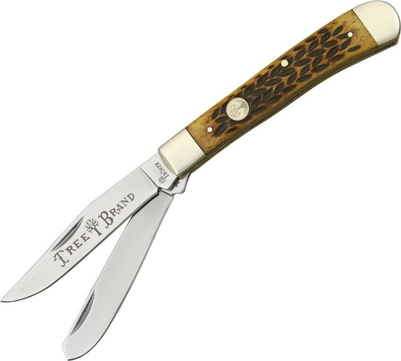 Boker Trapper Pocket Knife High Carbon Steel Blades Brown Jigged Bone Handle 110732 -Boker - Survivor Hand Precision Knives & Outdoor Gear Store