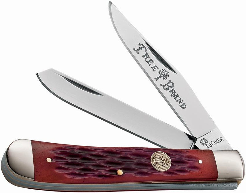 Boker Trapper Folding Knife Stainless Steel Blades Red Jigged Bone Handle 110747 -Boker - Survivor Hand Precision Knives & Outdoor Gear Store