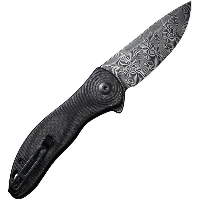 Civivi Synergy3 Linerlock Folding Knife 3.24" Damascus Steel Drop Point Blade Black G10/Twill Carbon Fiber Handle 0075DDS1 -Civivi - Survivor Hand Precision Knives & Outdoor Gear Store