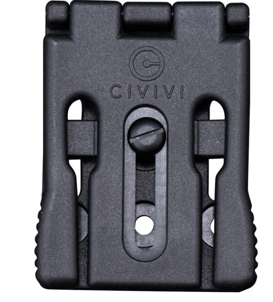 Civivi T-Clip Black Color FRN Construction Dimensions: 2.8" x 2.17" x 0.63" Designed By Bob Terzuola.CA04A -Civivi - Survivor Hand Precision Knives & Outdoor Gear Store