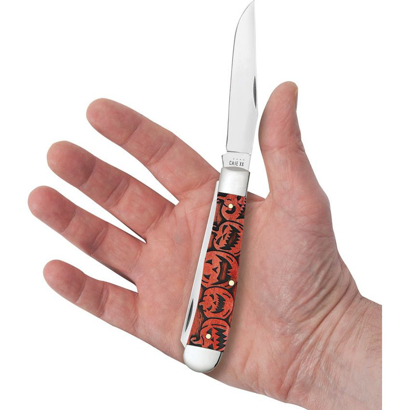 Case XX Halloween Trapper Pocket Knife Stainless Steel Blades Orange Bone Handle 10614 -Case Cutlery - Survivor Hand Precision Knives & Outdoor Gear Store