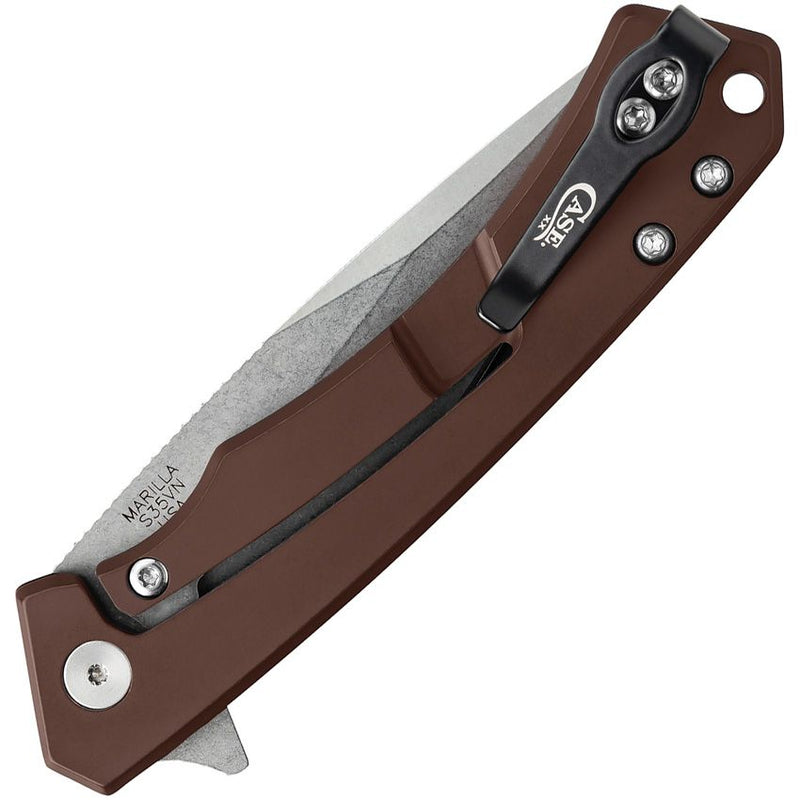 Case XX Marilla EDC Frame Folding Knife 3.75" S35VN Steel Drop Point Blade Brown Anodized Aluminum/Black G10 Inlay Handle 25885 -Case Cutlery - Survivor Hand Precision Knives & Outdoor Gear Store