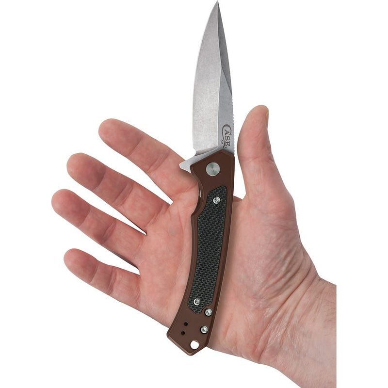 Case XX Marilla EDC Frame Folding Knife 3.75" S35VN Steel Drop Point Blade Brown Anodized Aluminum/Black G10 Inlay Handle 25885 -Case Cutlery - Survivor Hand Precision Knives & Outdoor Gear Store