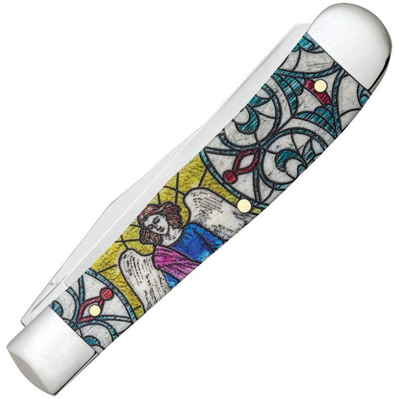 Case XX Trapper Pocket Knife Stainless Steel Clip/Spey Blades Stained Glass Color Wash Natural Bone Handle 38818 -Case Cutlery - Survivor Hand Precision Knives & Outdoor Gear Store