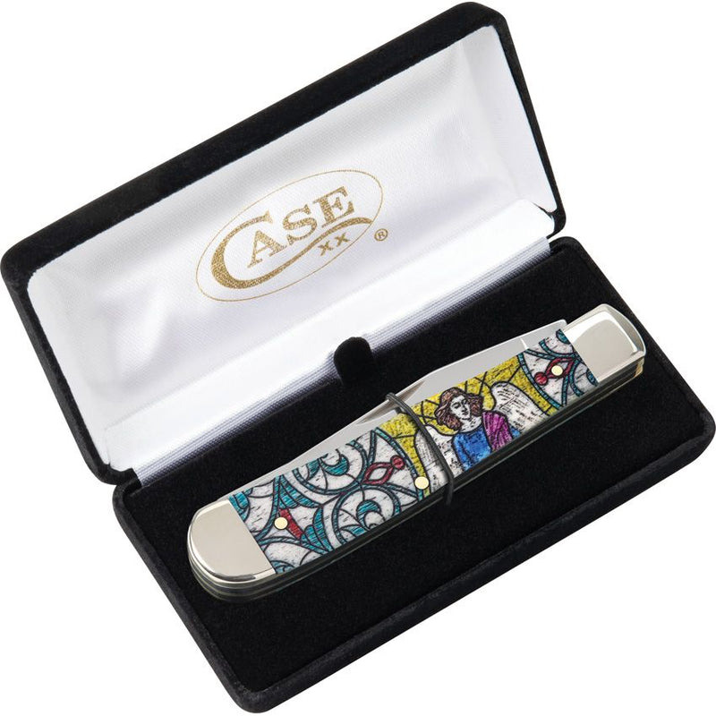 Case XX Trapper Pocket Knife Stainless Steel Clip/Spey Blades Stained Glass Color Wash Natural Bone Handle 38818 -Case Cutlery - Survivor Hand Precision Knives & Outdoor Gear Store