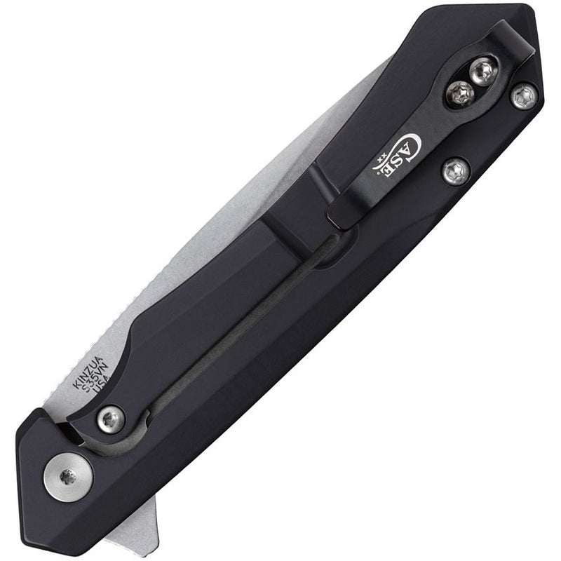 Case XX Kinzua Framelock Folding Knife 3.75" S35VN Steel Tanto Blade Black Aluminum Handle 64665 -Case Cutlery - Survivor Hand Precision Knives & Outdoor Gear Store