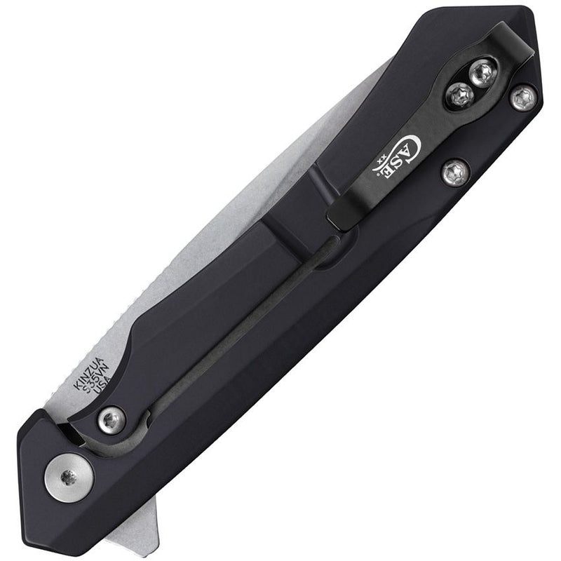 Case XX Kinzua EDC Frame Folding Knife 3.75" S35VN Steel Tanto Blade Black Textured Aluminum Handle 64684 -Case Cutlery - Survivor Hand Precision Knives & Outdoor Gear Store