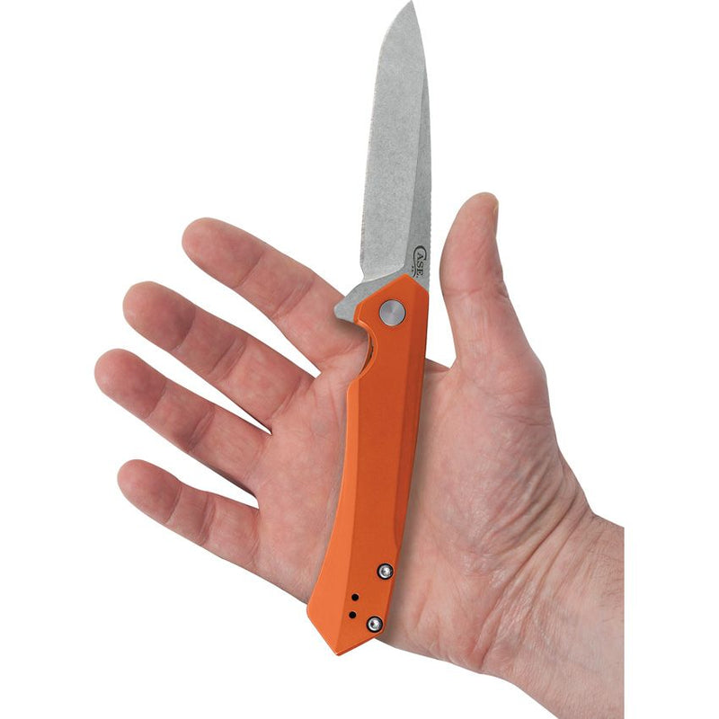 Case XX Kinzua EDC Frame Folding Knife 3.75" S35VN Steel Spear Point Blade Orange Smooth Aluminum Handle 64696 -Case Cutlery - Survivor Hand Precision Knives & Outdoor Gear Store