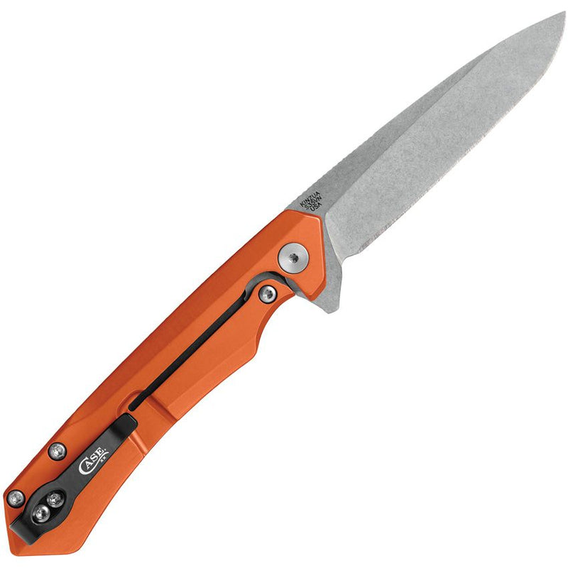 Case XX Kinzua EDC Frame Folding Knife 3.75" S35VN Steel Spear Point Blade Orange Smooth Aluminum Handle 64696 -Case Cutlery - Survivor Hand Precision Knives & Outdoor Gear Store