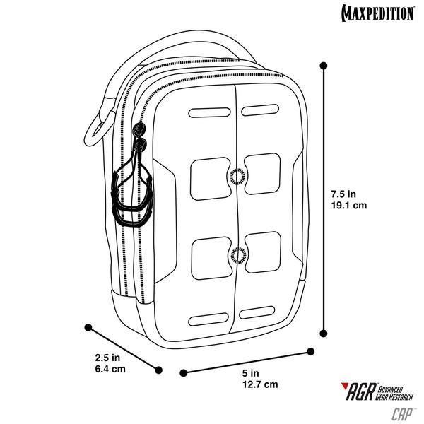 Maxpediiton AGR CAP Compact Admin Pouch Black Foam Padding Paracord Zipper Pulls CAPBLK -Maxpedition - Survivor Hand Precision Knives & Outdoor Gear Store
