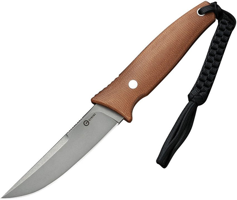 Civivi Tamashii Fixed Knife 4.07" D2 Tool Steel Straight Back Blade Brown Canvas Micarta Handle VC190465 -Civivi - Survivor Hand Precision Knives & Outdoor Gear Store