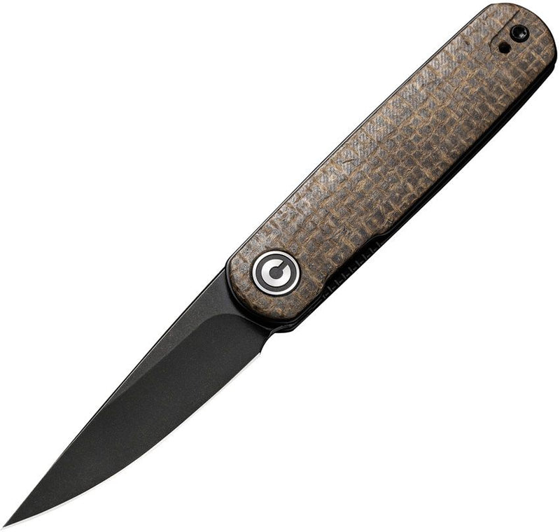 Civivi Lumi Folding Knife 2.56" Sandvik 14C28N Steel Drop Point Blade Brown Burlap Micarta Handle VC200245 -Civivi - Survivor Hand Precision Knives & Outdoor Gear Store