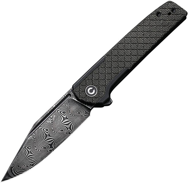 Civivi Cachet Framelock Folding Knife 3.5" Damascus Steel Clip Point Blade Stainless/Dark Green Micarta Inlay Handle VC20041BDS1 -Civivi - Survivor Hand Precision Knives & Outdoor Gear Store