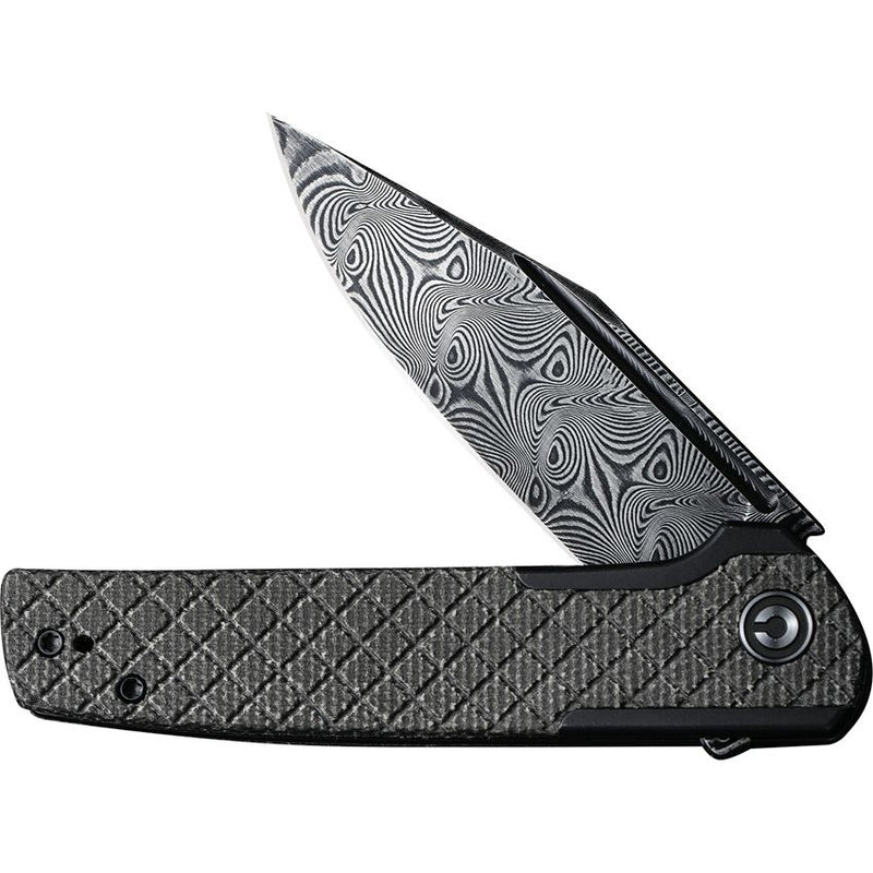 Civivi Cachet Framelock Folding Knife 3.5" Damascus Steel Clip Point Blade Stainless/Dark Green Micarta Inlay Handle VC20041BDS1 -Civivi - Survivor Hand Precision Knives & Outdoor Gear Store