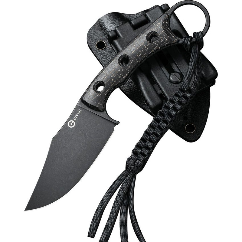 Civivi Midwatch Fixed Knife 3.38" Bohler N690 Steel Clip Point Blade Black Burlap Micarta Handle VC20059B1 -Civivi - Survivor Hand Precision Knives & Outdoor Gear Store