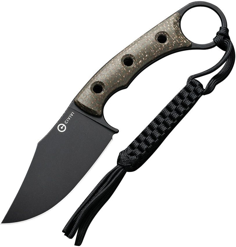 Civivi Midwatch Fixed Knife 3.38" Bohler N690 Steel Clip Point Blade Green Burlap Micarta Handle VC20059B3 -Civivi - Survivor Hand Precision Knives & Outdoor Gear Store