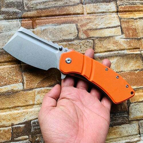 Kansept Knives XL Korvid Linerlock Folding Knife 3.5" 154CM Steel Blade Orange G10 Handle 1030A6 -Kansept Knives - Survivor Hand Precision Knives & Outdoor Gear Store