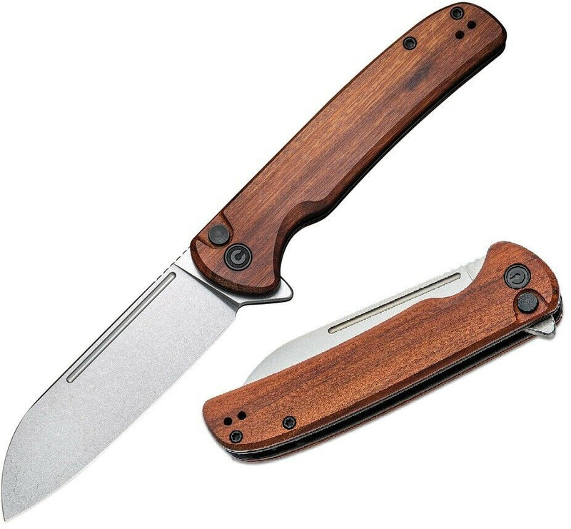 Civivi Chevalier Button Lock Folding Knife 3.5" 14C28N Sandvik Stainless Blade Cuibourtia Wood Handle 200223 -Civivi - Survivor Hand Precision Knives & Outdoor Gear Store