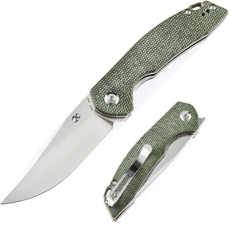 Kansept Knives Mini Accipiter Framelock Folding Knife 2.75" 154CM Steel Blade Green Micarta Handle 2007A2 -Kansept Knives - Survivor Hand Precision Knives & Outdoor Gear Store