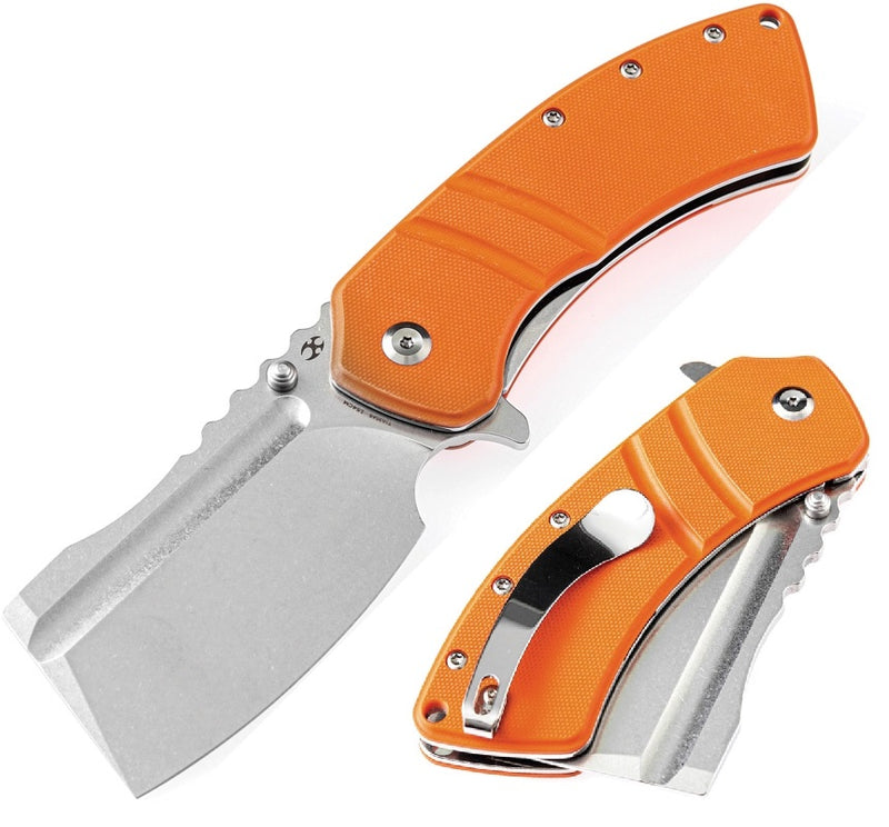 Kansept Knives XL Korvid Linerlock Folding Knife 3.5" 154CM Steel Blade Orange G10 Handle 1030A6 -Kansept Knives - Survivor Hand Precision Knives & Outdoor Gear Store