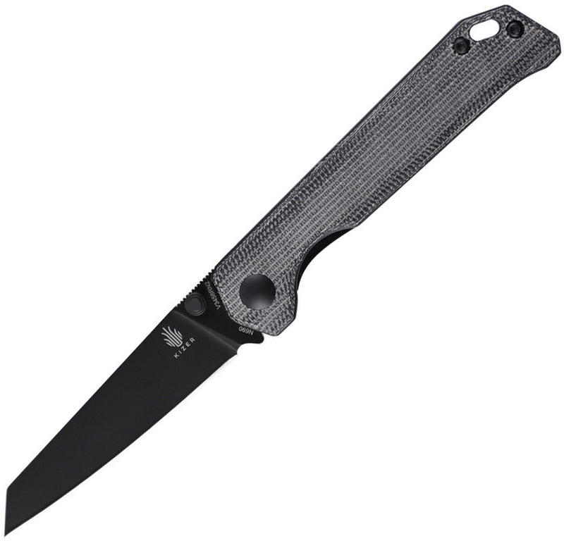 Kizer Cutlery Begleiter Mini Folding Knife 3" Bohler N690 Steel Blade Black Canvas Micarta Handle 3458RN2 -Kizer Cutlery - Survivor Hand Precision Knives & Outdoor Gear Store