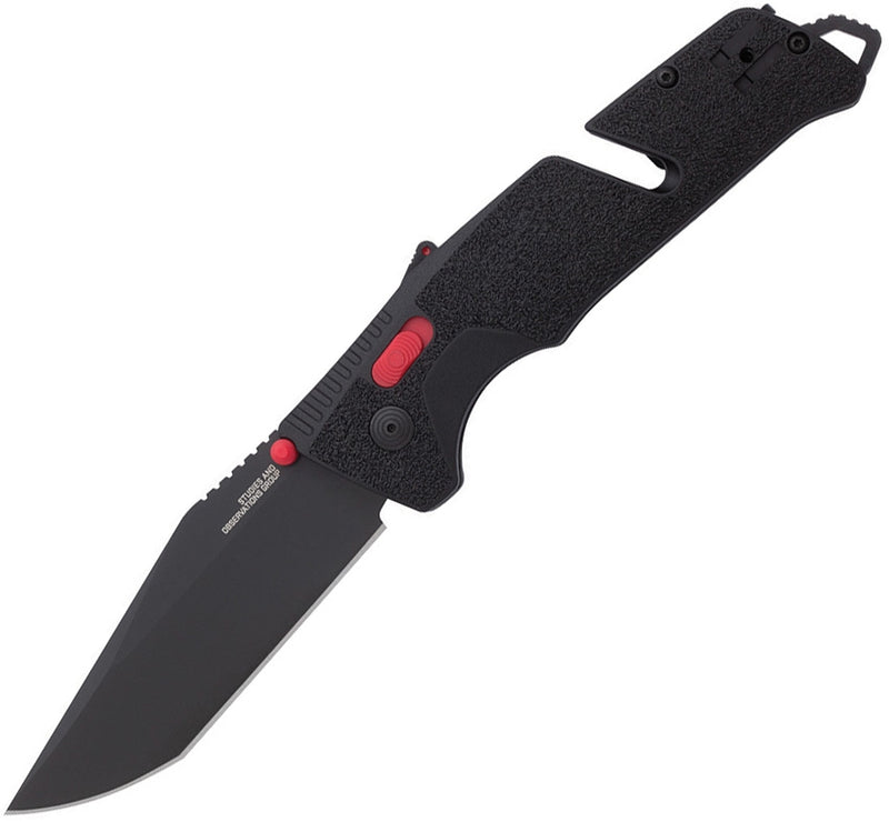 SOG Trident MK3 AT-XR Lock A/O Folding Knife 3.75" D2 Tool Steel Tanto Blade Black/Red GRN Handle 11120457 -SOG - Survivor Hand Precision Knives & Outdoor Gear Store