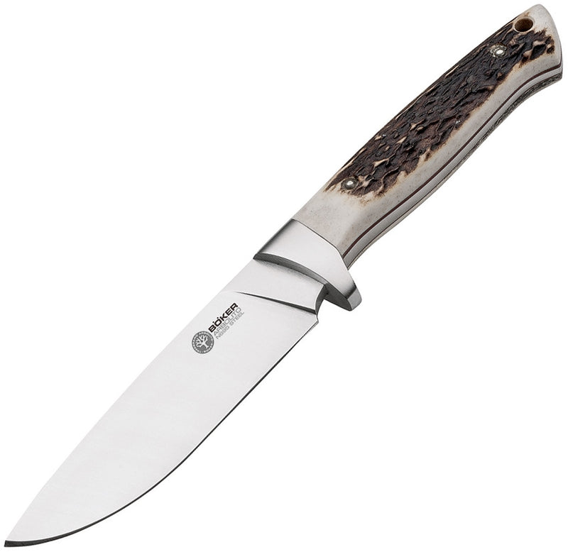 Boker Arbolito Hunter Fixed Knife 4.75" Stainless Full Tang Blade Stag Handle 02BA351H -Boker - Survivor Hand Precision Knives & Outdoor Gear Store